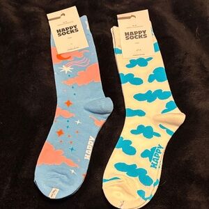 Happy Socks Blue and Pink Cloud Socks